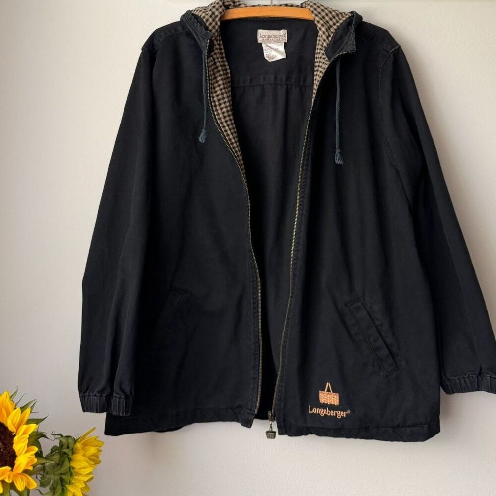 Vintage Longaberger gingham hooded jacket